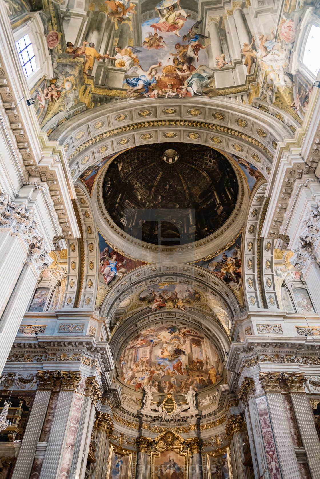 "Interior view of church of St. Ignatius of Loyola" stock image