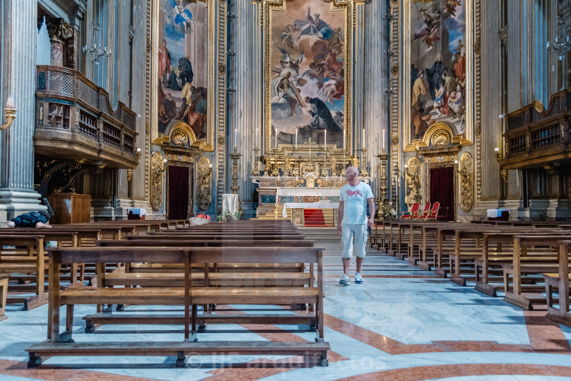 "Interior view of church of St. Ignatius of Loyola" stock image