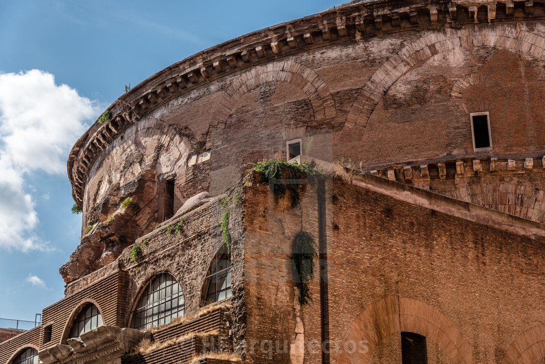 "Outdoor view of Pantheon of Agripa in Rome a sunny summer day" stock image