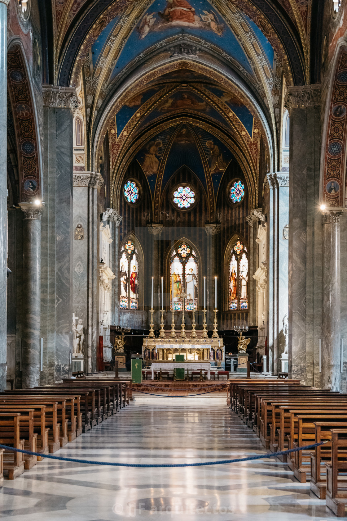 "Interior view of church of St. Ignatius of Loyola" stock image