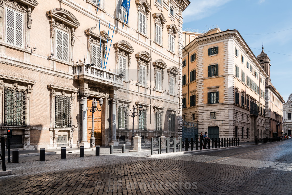 "Policeman in traditional street in the historical centre of Rome" stock image