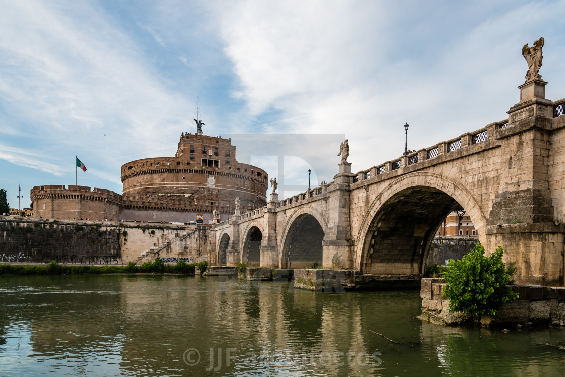 "Castel Sant Angelo and bridge" stock image