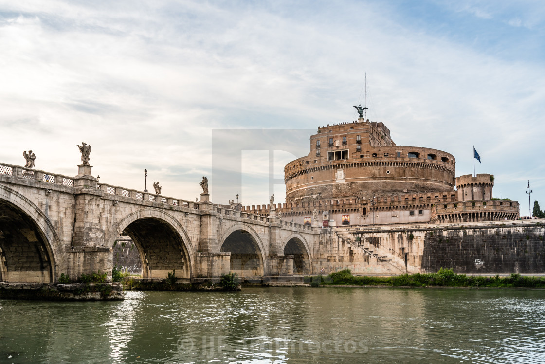 "Castel Sant Angelo and bridge" stock image