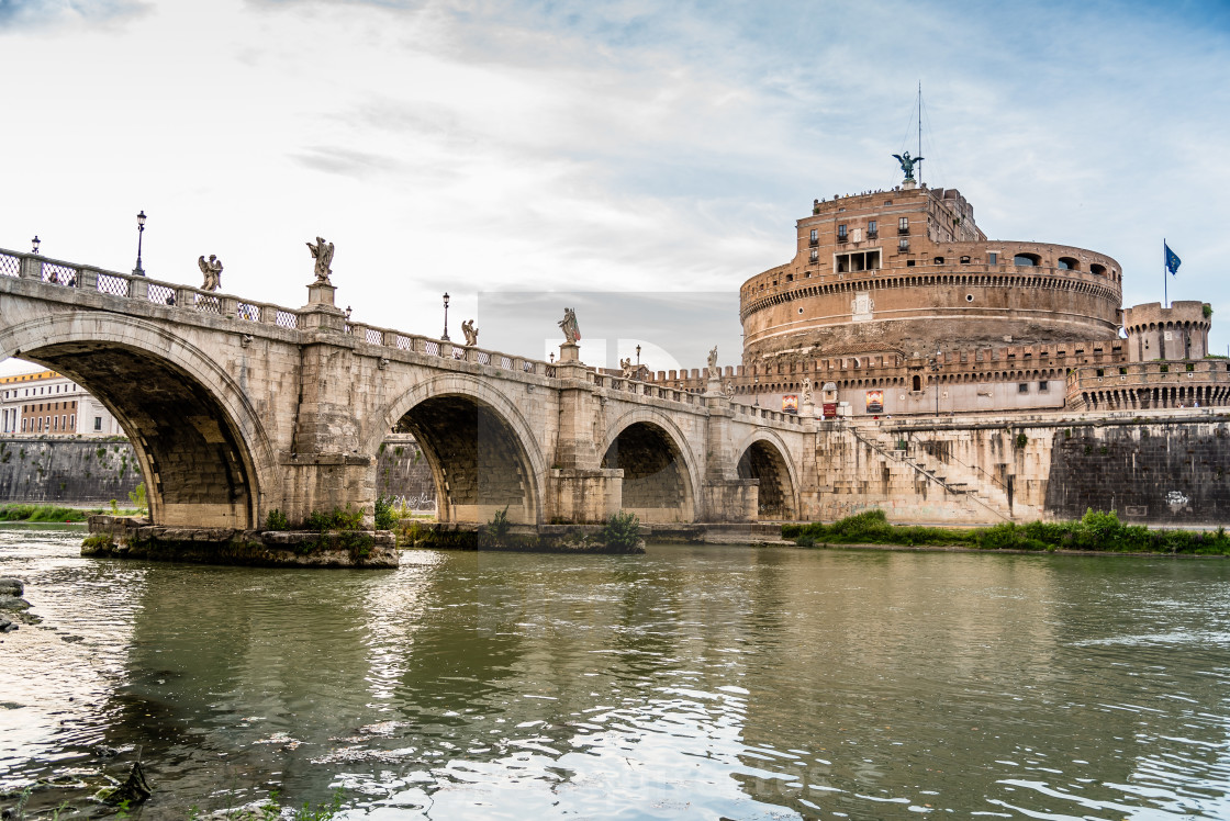 "Castel Sant Angelo and bridge" stock image