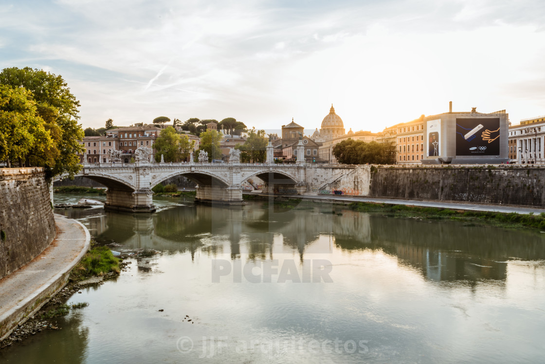 "Scenic view of Vatican city at sunset" stock image