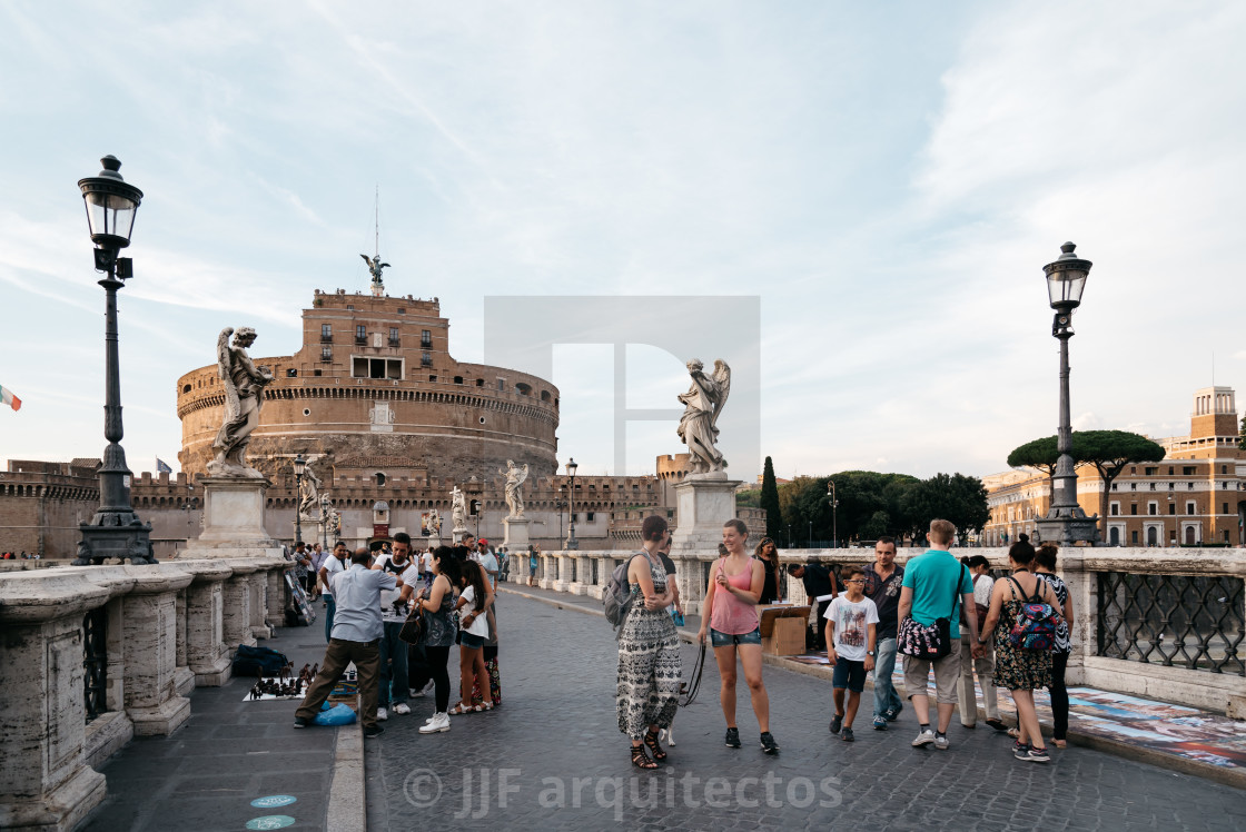 "Castel Sant Angelo and bridge" stock image