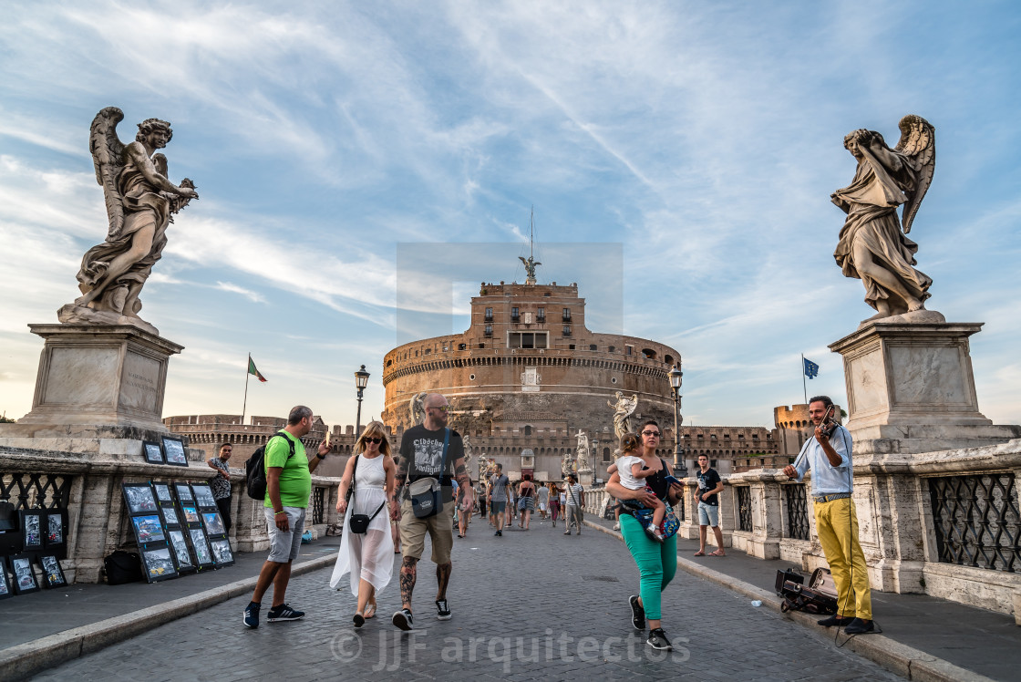 "Castel Sant Angelo and bridge" stock image