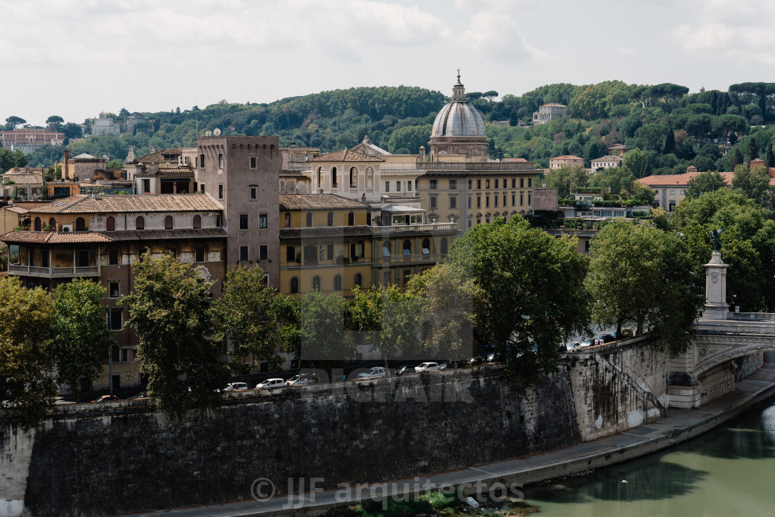 "View of Rome from Castel Sant Angelo" stock image