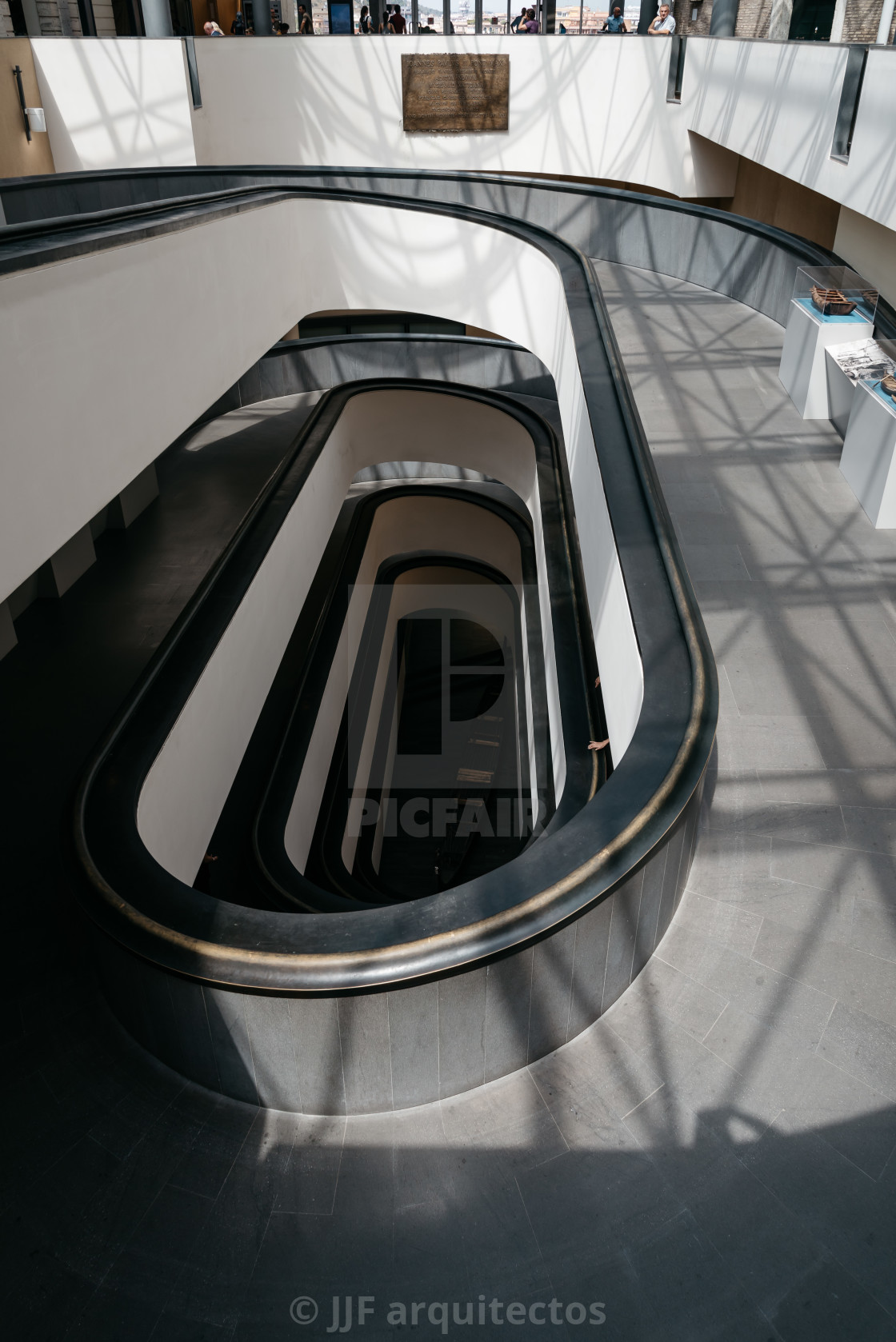 "Helical ramp inside Vatican Museums. High angle view." stock image