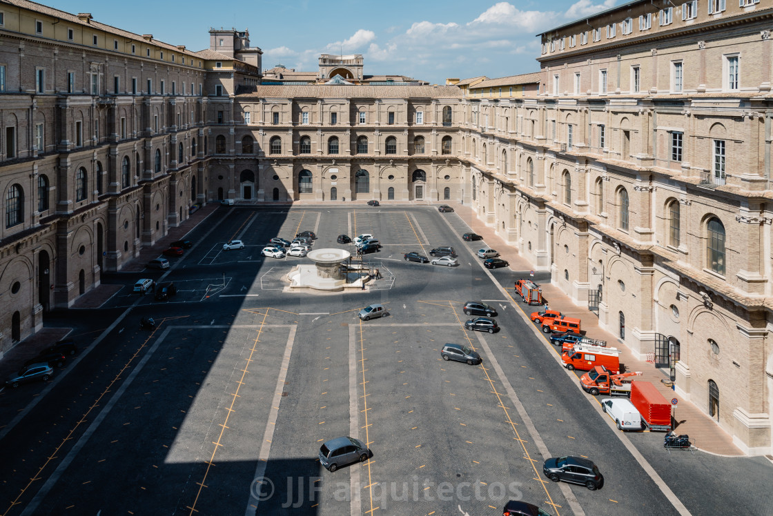 "Interior courtyard in Vatican Museums" stock image