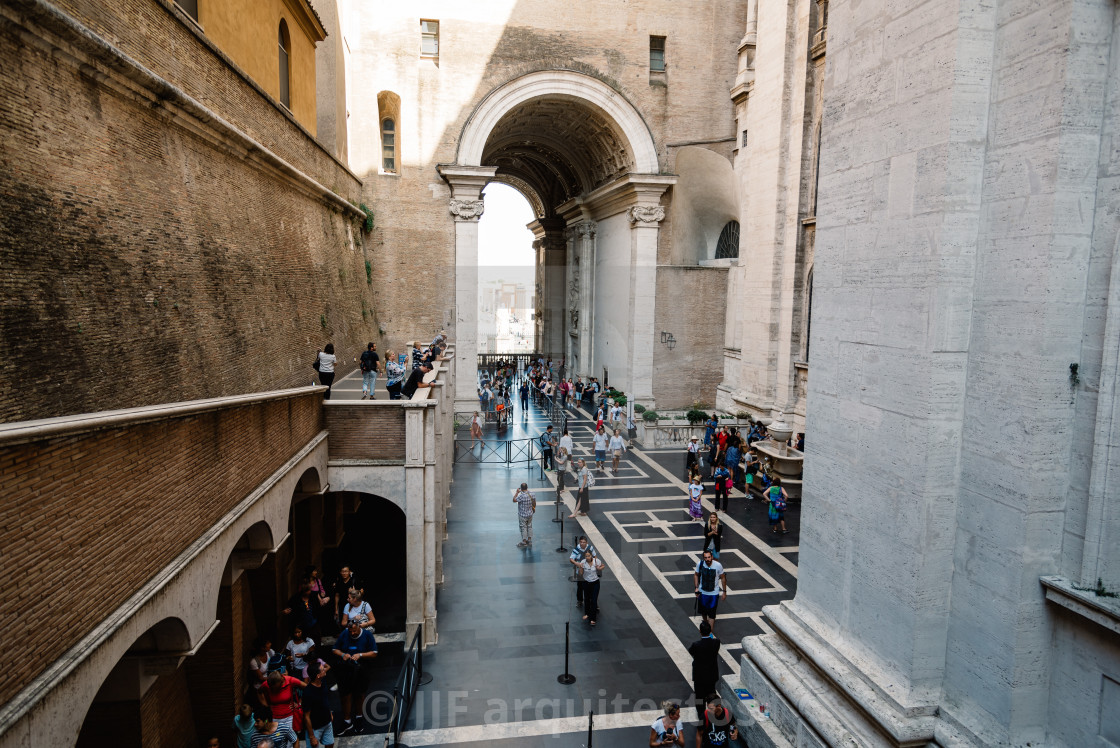 "Interior courtyard in Vatican Museums" stock image