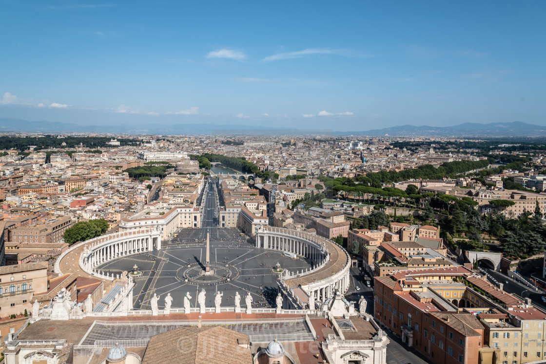 "Aerial view of St Peters Square from the dome" stock image