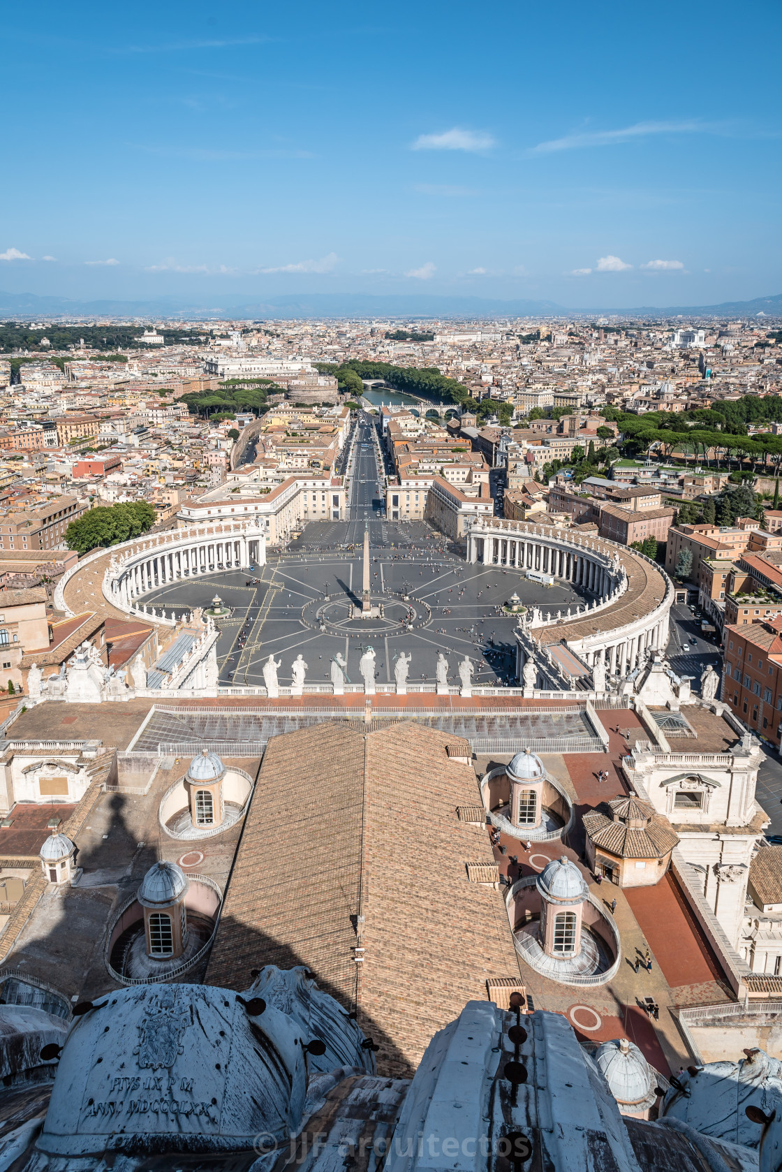 "Aerial view of St Peters Square from the dome" stock image