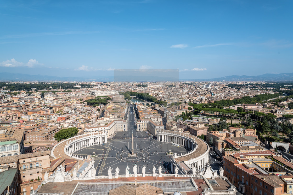 "Aerial view of St Peters Square from the dome" stock image