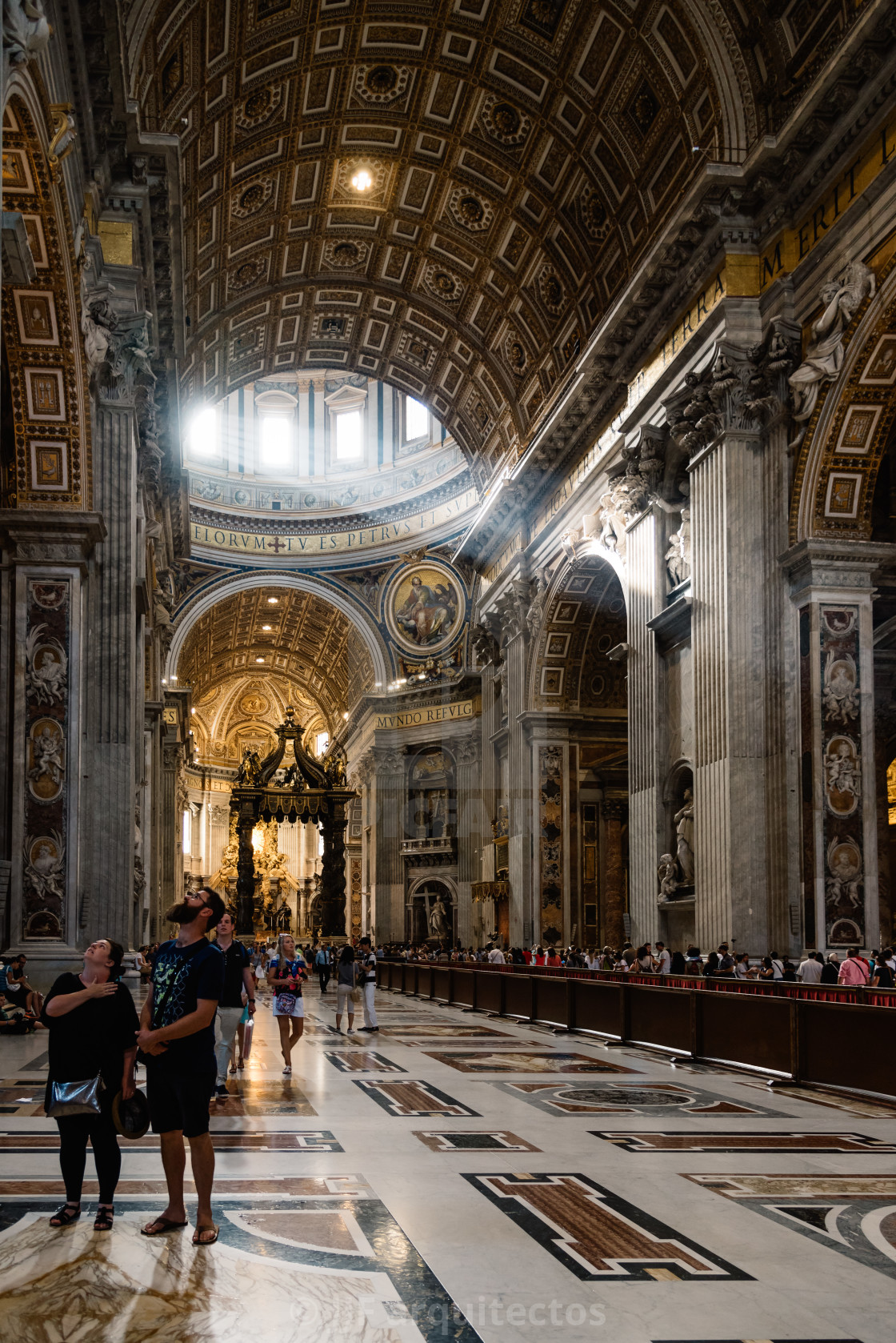 "People in the Interior of St Peters Cathedral" stock image