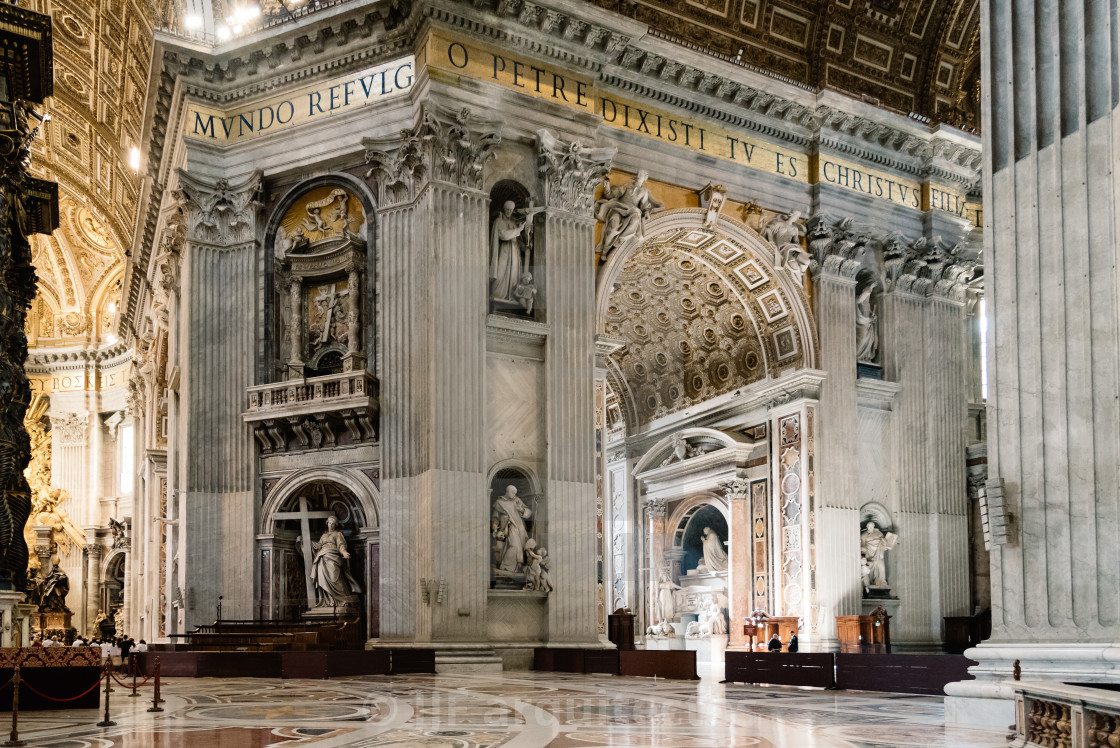 "People in the Interior of St Peters Cathedral" stock image