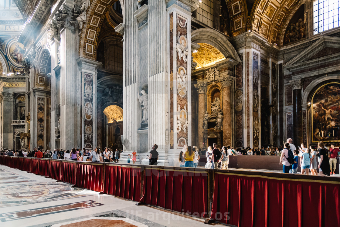 "People in the Interior of St Peters Cathedral" stock image