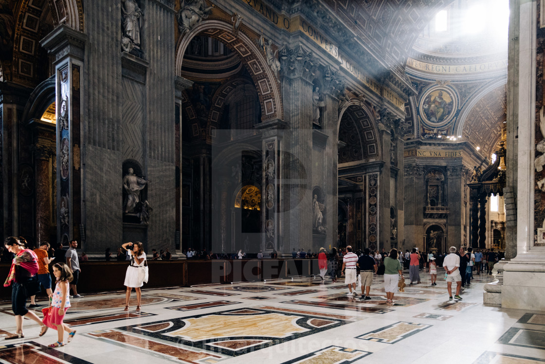 "People in the Interior of St Peters Cathedral" stock image