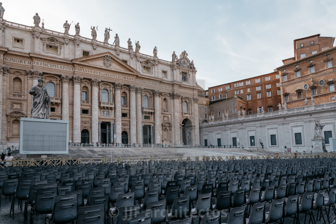 "Facade of the Basilica of St Peter" stock image