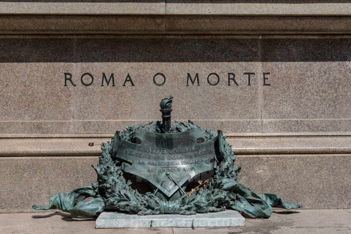 "View of Giuseppe Garibaldi Monument" stock image