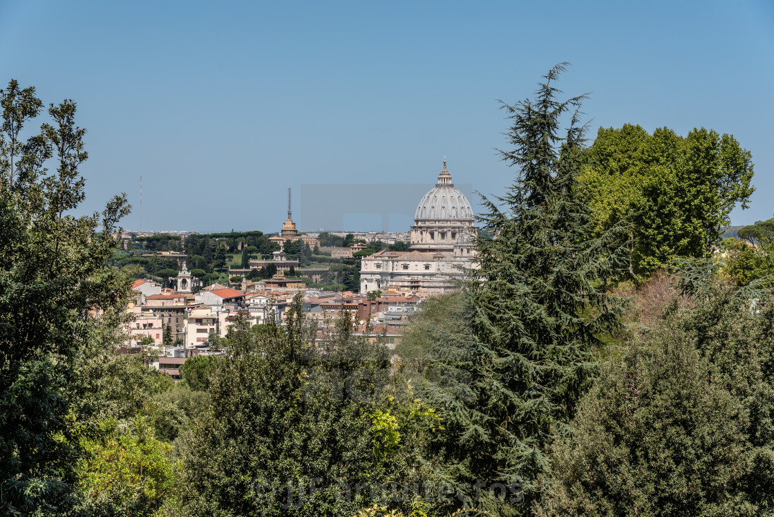 "View of Rome from Giuseppe Garibaldi Square" stock image