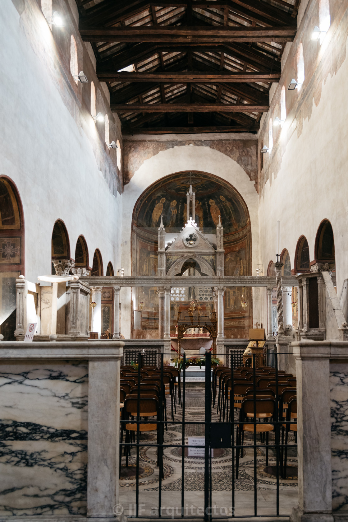 "Interior view of church of Santa Maria in Cosmedin" stock image