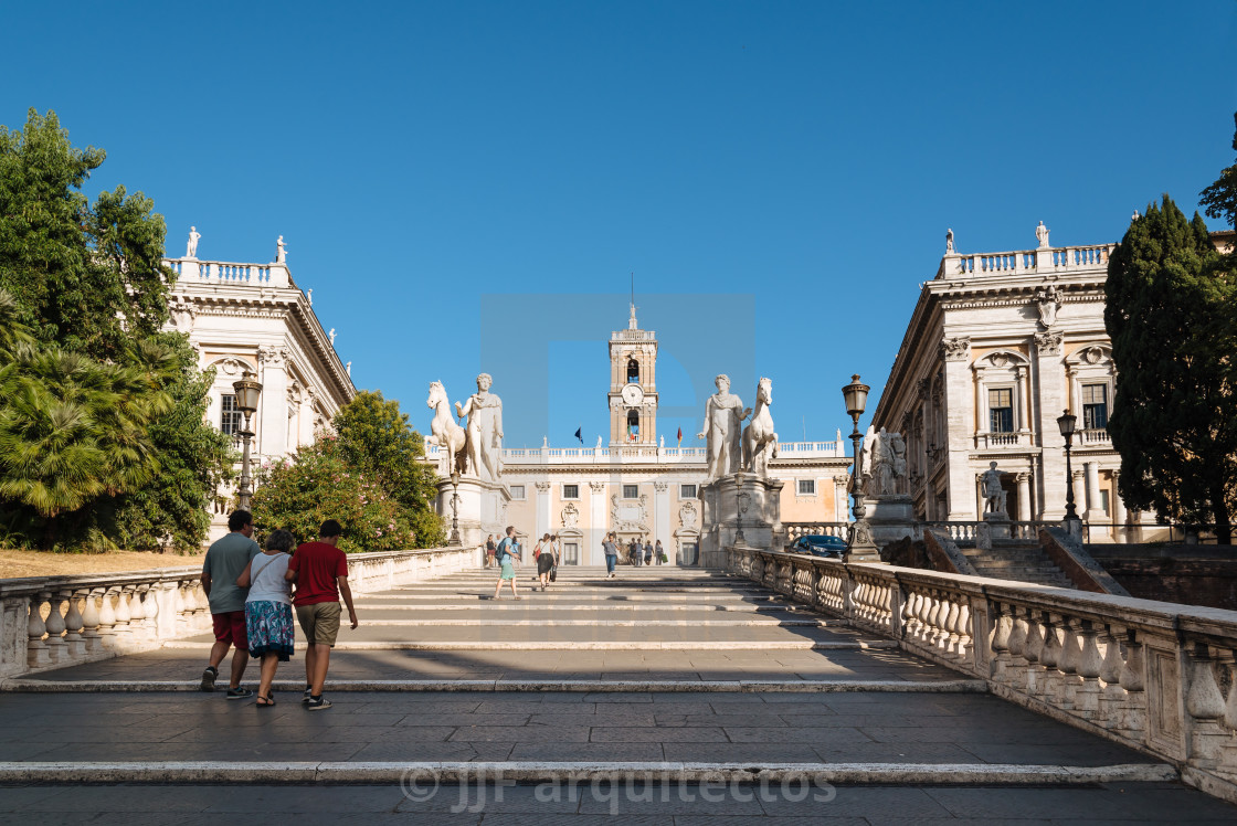 "View of Cordonata capitolina, leading from Piazza d'Aracoeli to" stock image