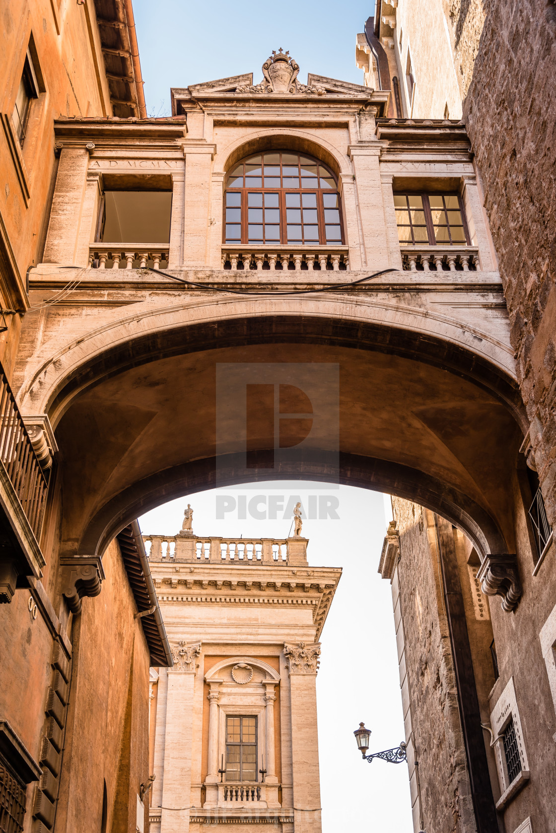 "View of arch in the Square of Campidoglio in Rome" stock image