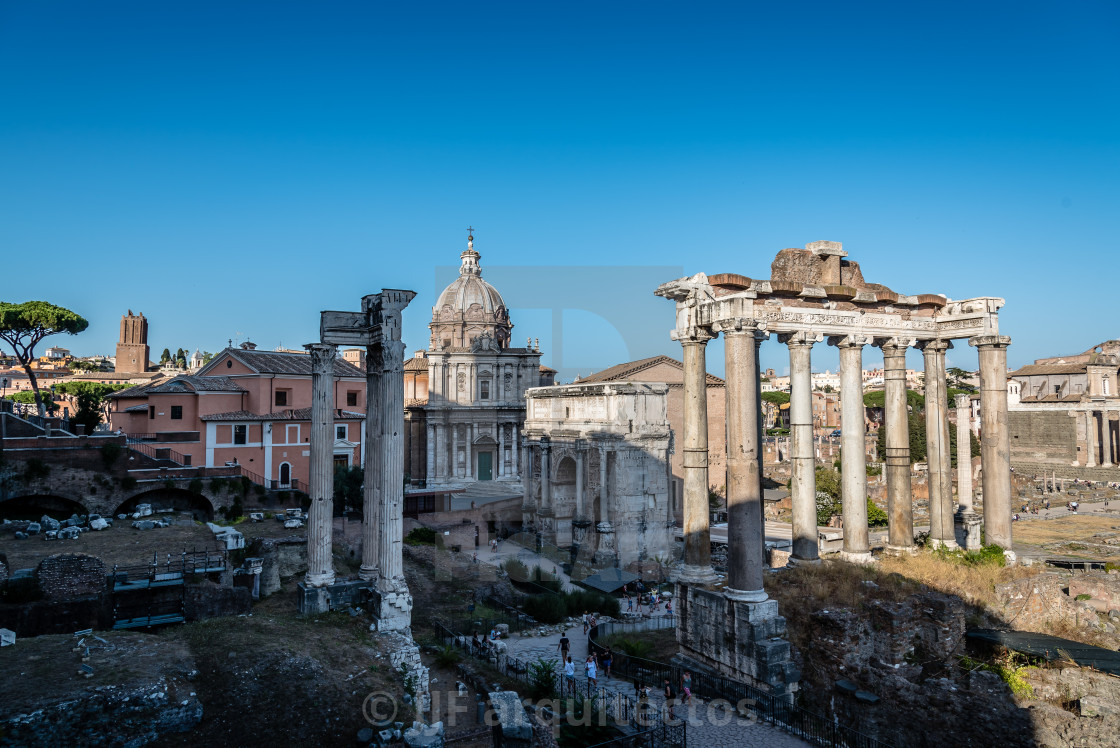 "View of Forum of Rome" stock image