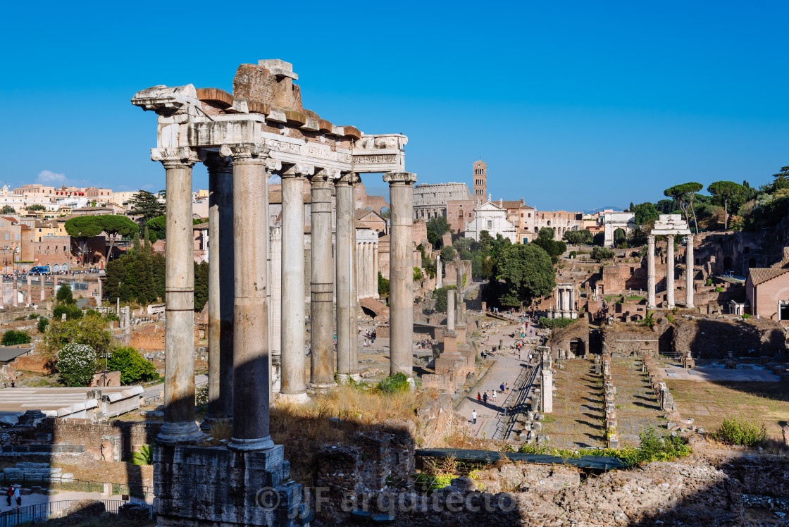 "View of Forum of Rome" stock image