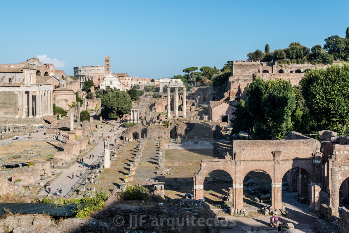 "View of Forum of Rome" stock image