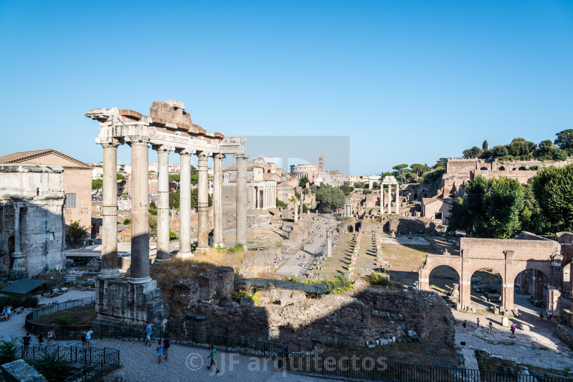 "View of Forum of Rome" stock image