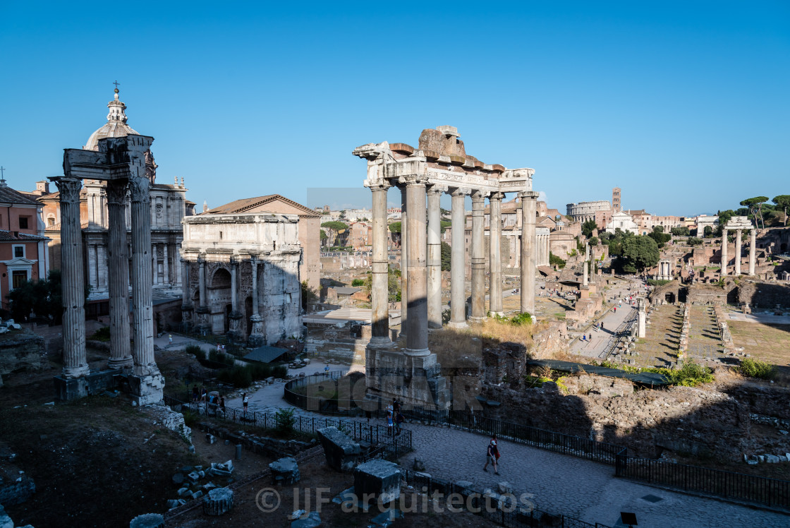 "View of Forum of Rome" stock image