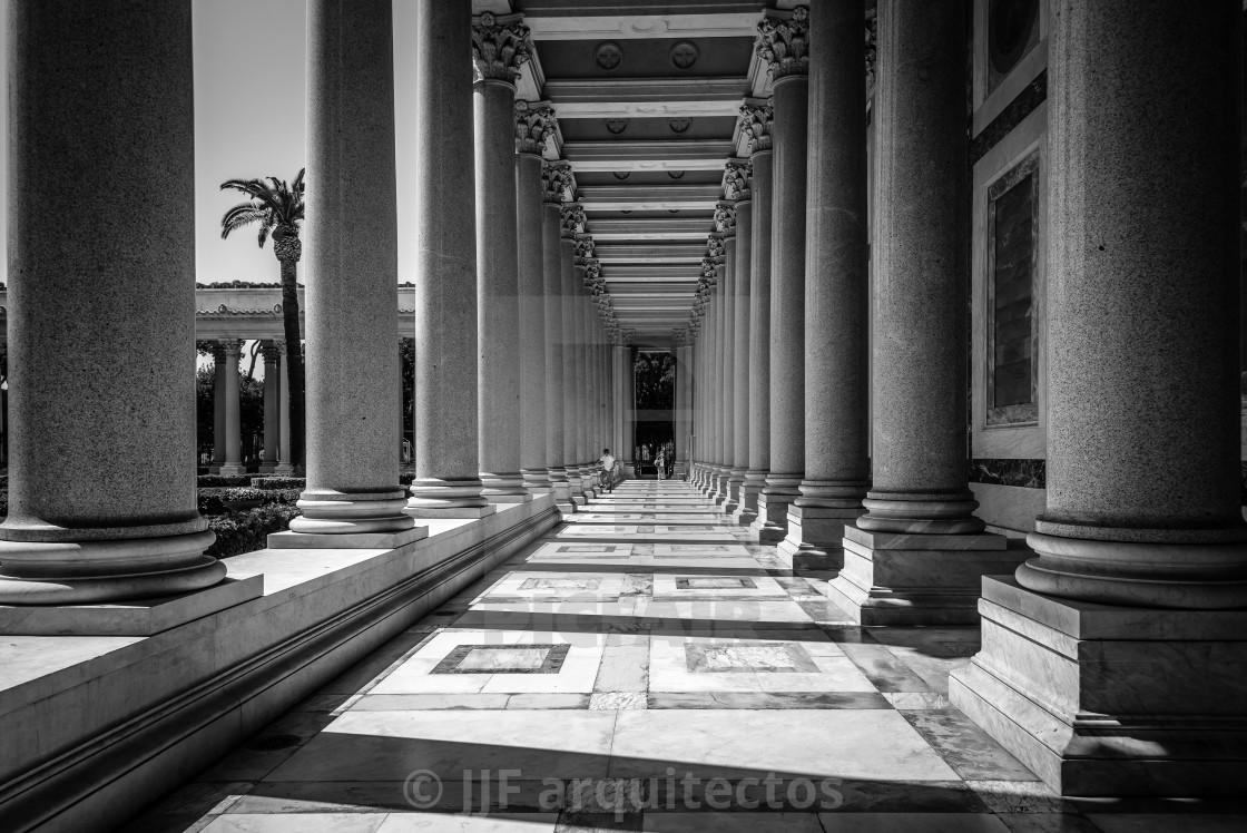 "Outdoors view of the Papal Basilica of St. Paul outside the Wall" stock image