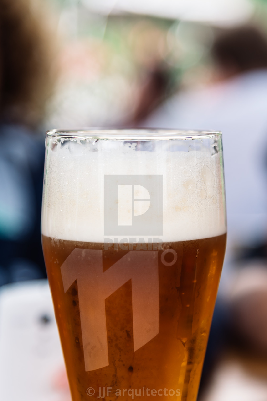 "Close up of refreshing pint of lager beer" stock image