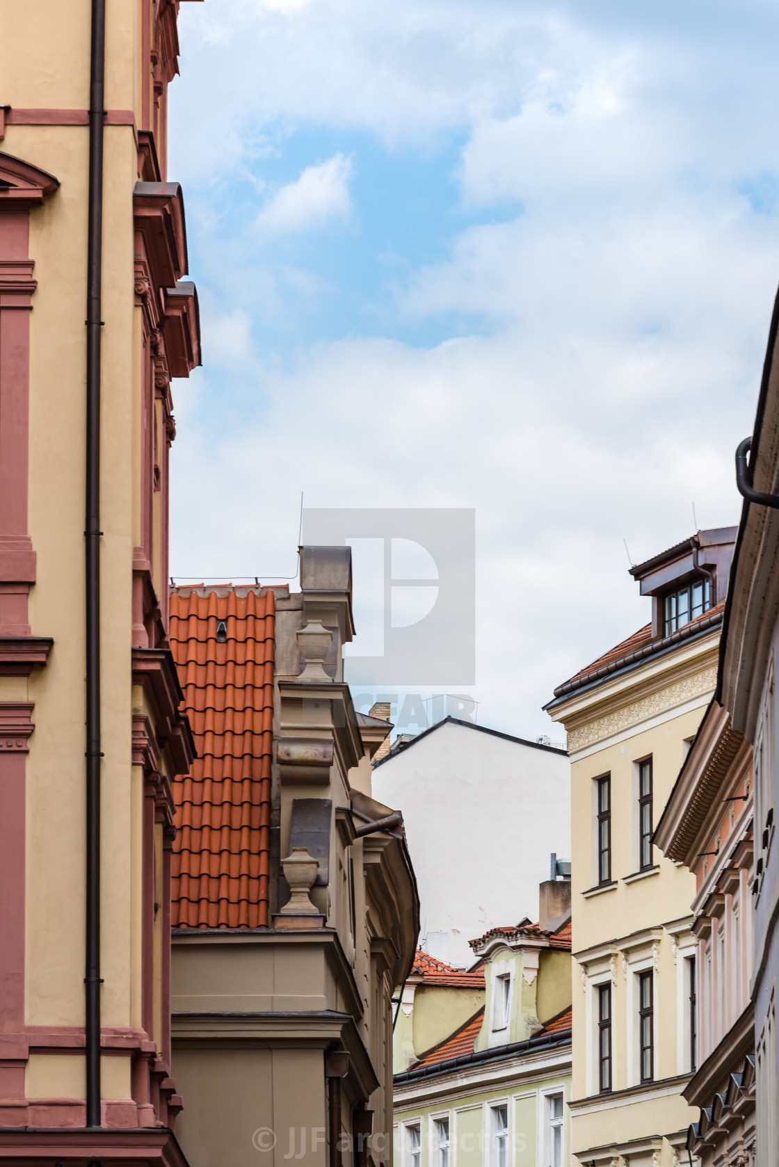 "Old residential buildings in Prague" stock image