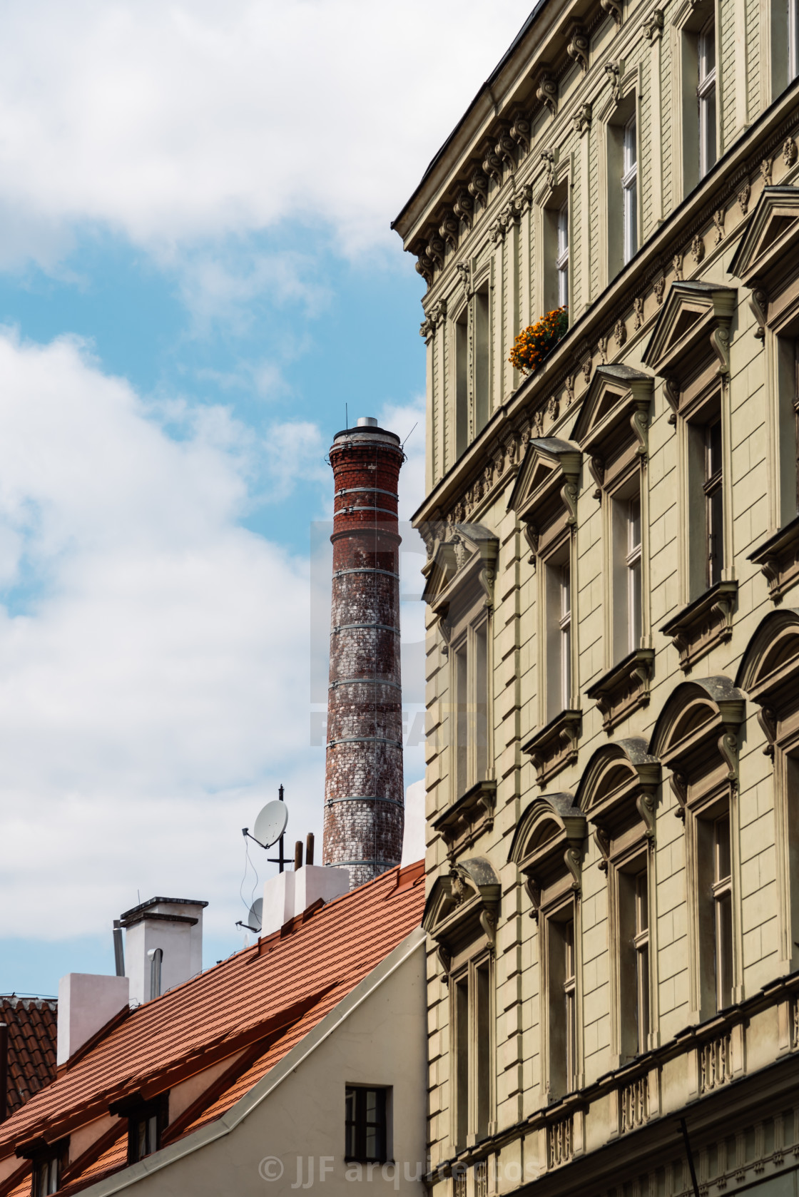 "Old residential buildings in Prague" stock image