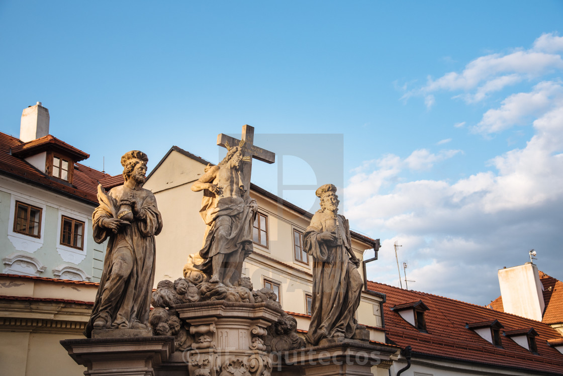 "Religious sculpture in Prague" stock image