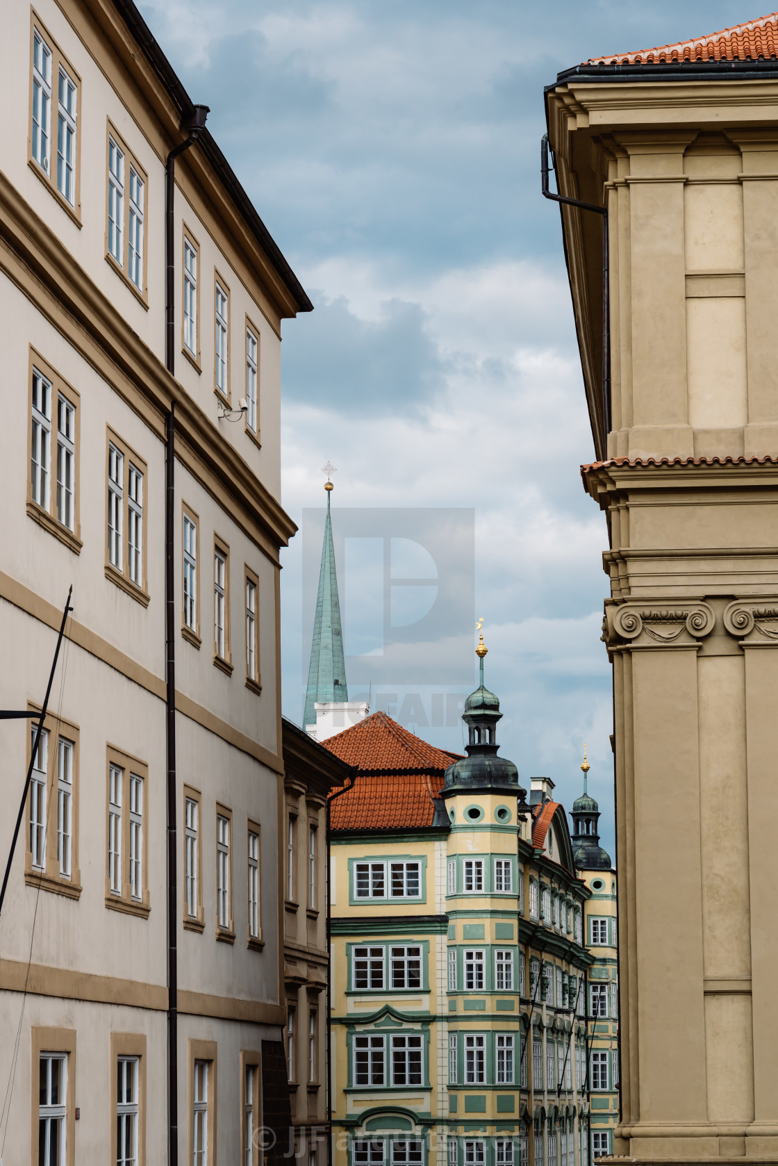 "Old residential buildings in Mala Strana district of Prague" stock image