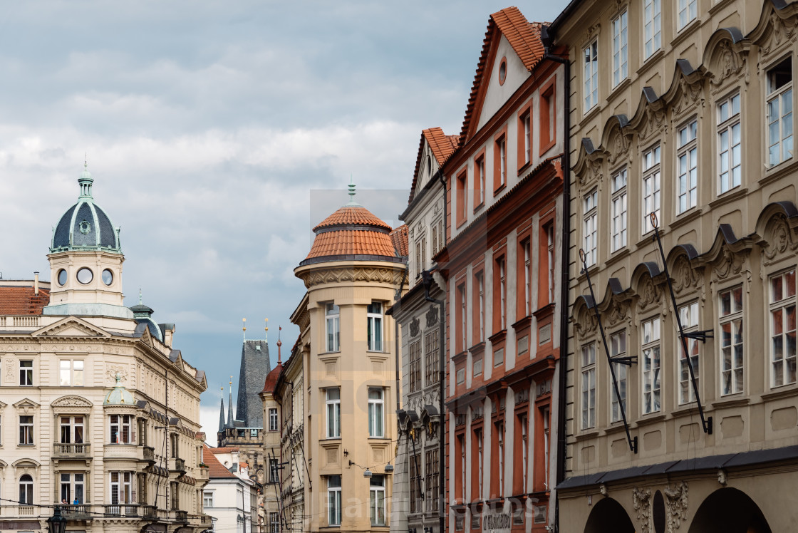 "Old residential buildings in Mala Strana district of Prague" stock image