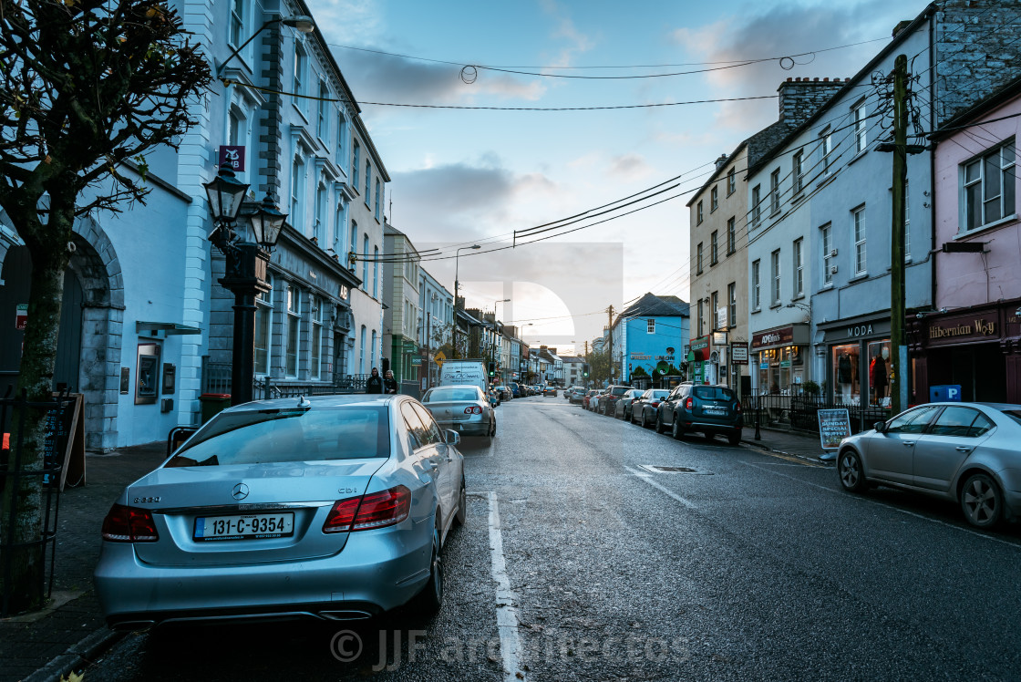 "Main Street of small town in Ireland" stock image