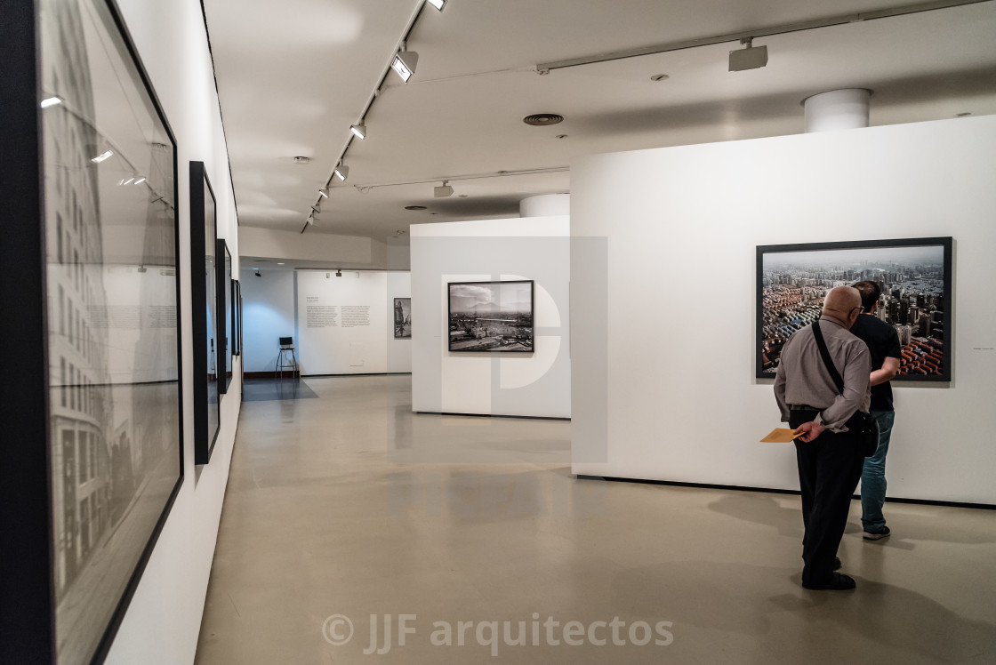 "People at photography exhibition" stock image