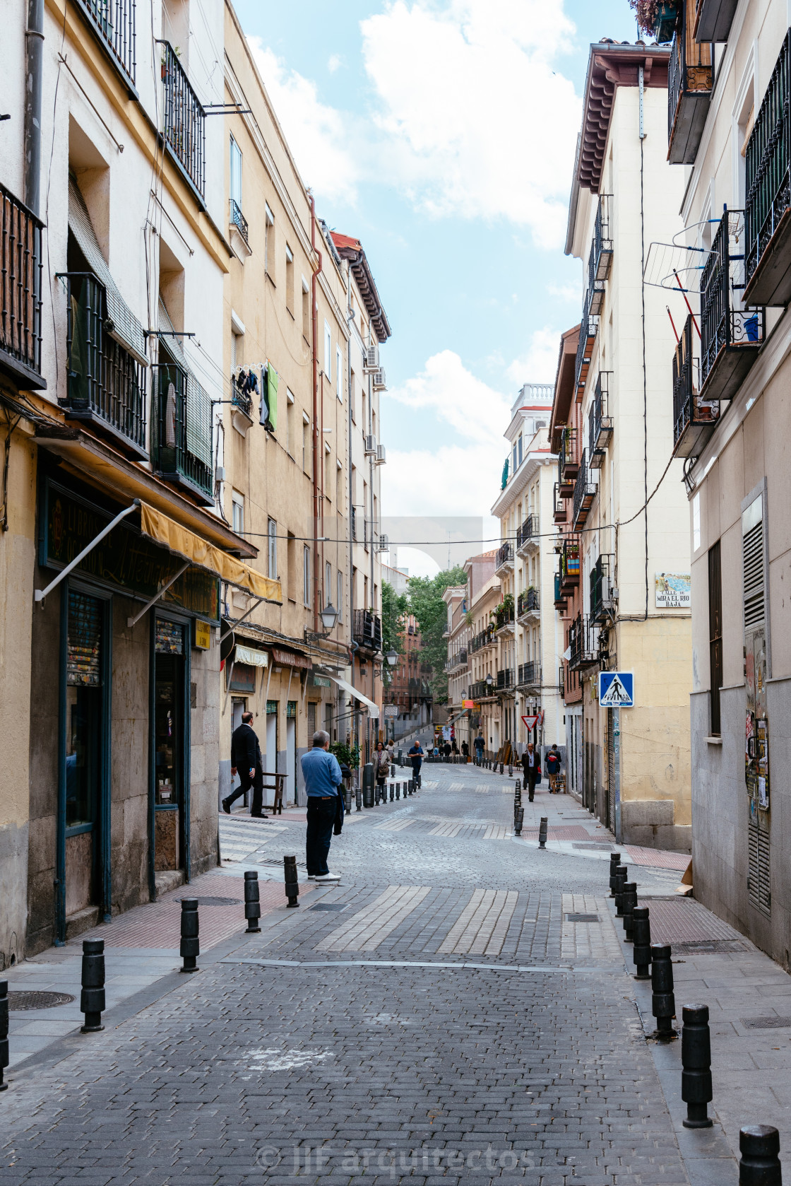 "Street view of Lavapies Quarter in Madrid" stock image