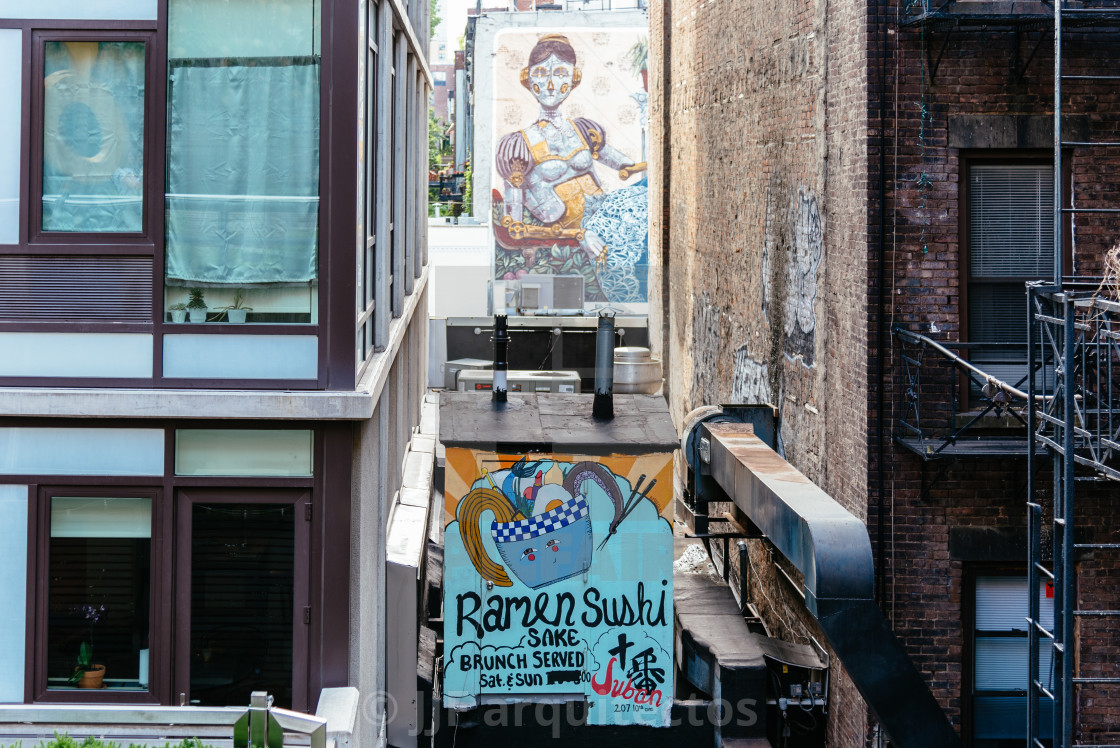 "Japanese restaurant in High Line in New York City" stock image