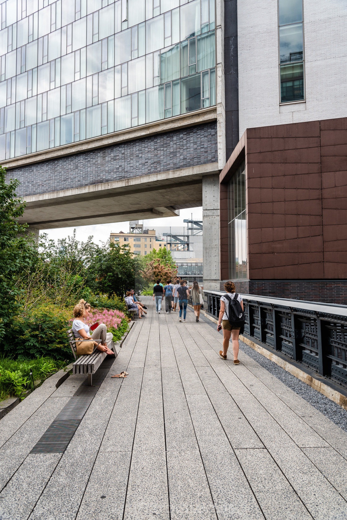 "People enjoying on High Line in New York City" stock image