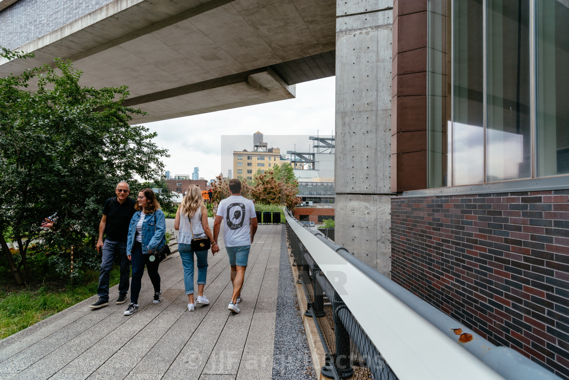 "People enjoying on High Line in New York City" stock image