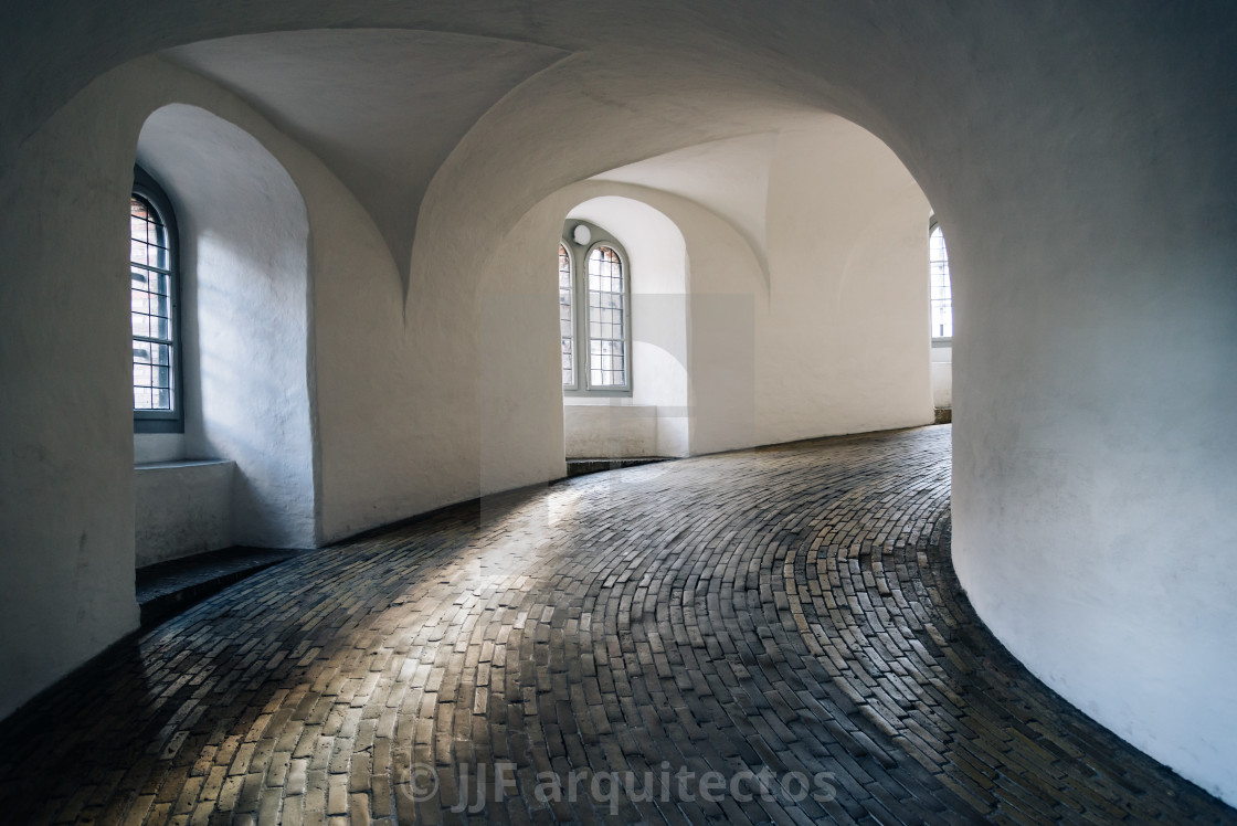 "The Rundetaarn tower in Copenhagen, interior view" stock image