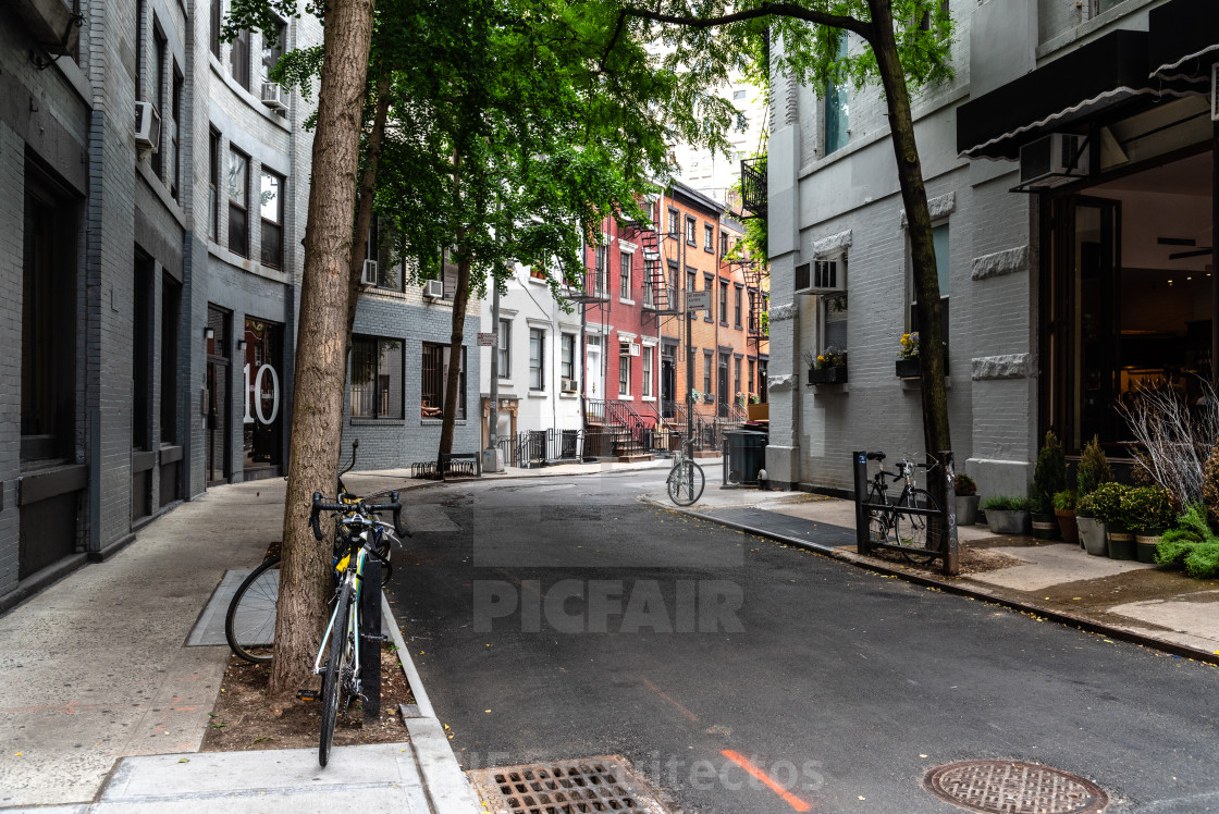 "Picturesque street view in Greenwich Village, New York" stock image