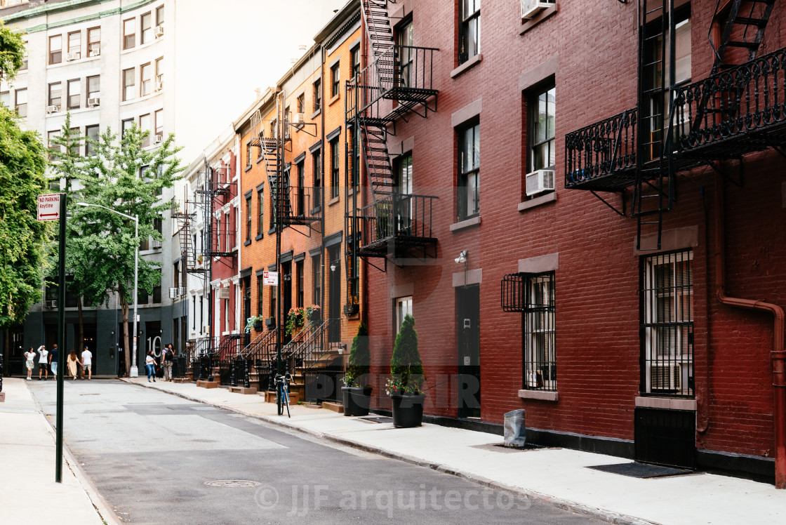 "Picturesque street view in Greenwich Village, New York" stock image