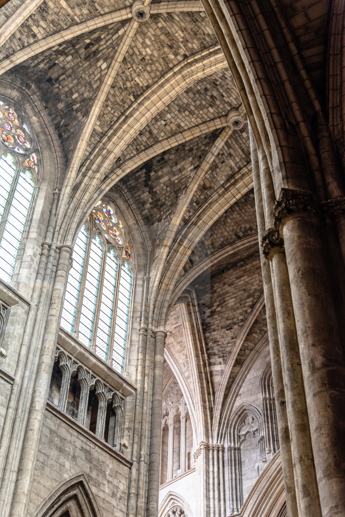 "Interior view of St Andrew Cathedral in Bordeaux" stock image